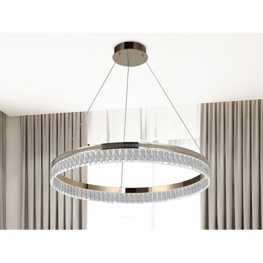 LED dimbare kristallen kroonluchter aan kabel THALIA LED/55W/230V 3000-6000K Ø 80 cm + afstandsbediening
