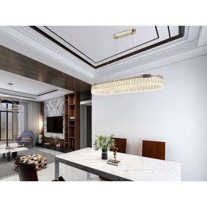 Dimbare kristallen LED-kroonluchter met kabelophanging THALIA LED/50W/230V 3000-6000K + afstandsbediening