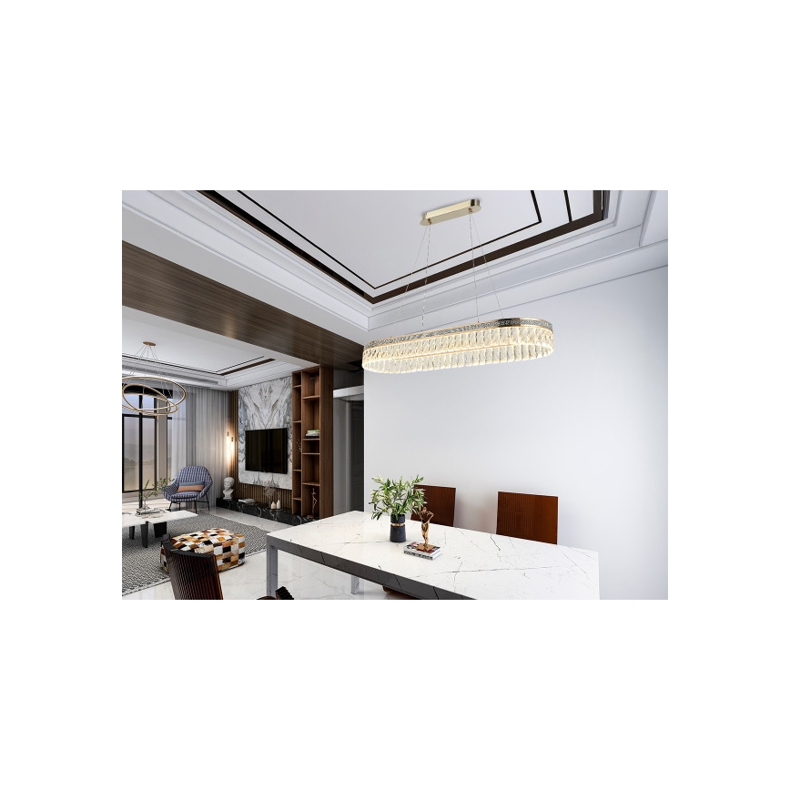 Dimbare kristallen LED-kroonluchter met kabelophanging THALIA LED/50W/230V 3000-6000K + afstandsbediening