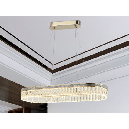 Dimbare kristallen LED-kroonluchter met kabelophanging THALIA LED/50W/230V 3000-6000K + afstandsbediening