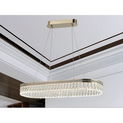Dimbare kristallen LED-kroonluchter met kabelophanging THALIA LED/50W/230V 3000-6000K + afstandsbediening