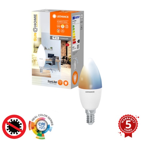 Dimbare LED Antibacteriële Lamp B40 E14/4,9W/230V Wi-Fi - Ledvance