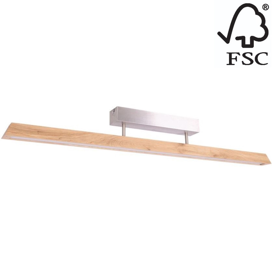 Dimbare LED bevestigde hanglamp DEROTT 3xLED/14W/230V eiken – FSC gecertificeerd