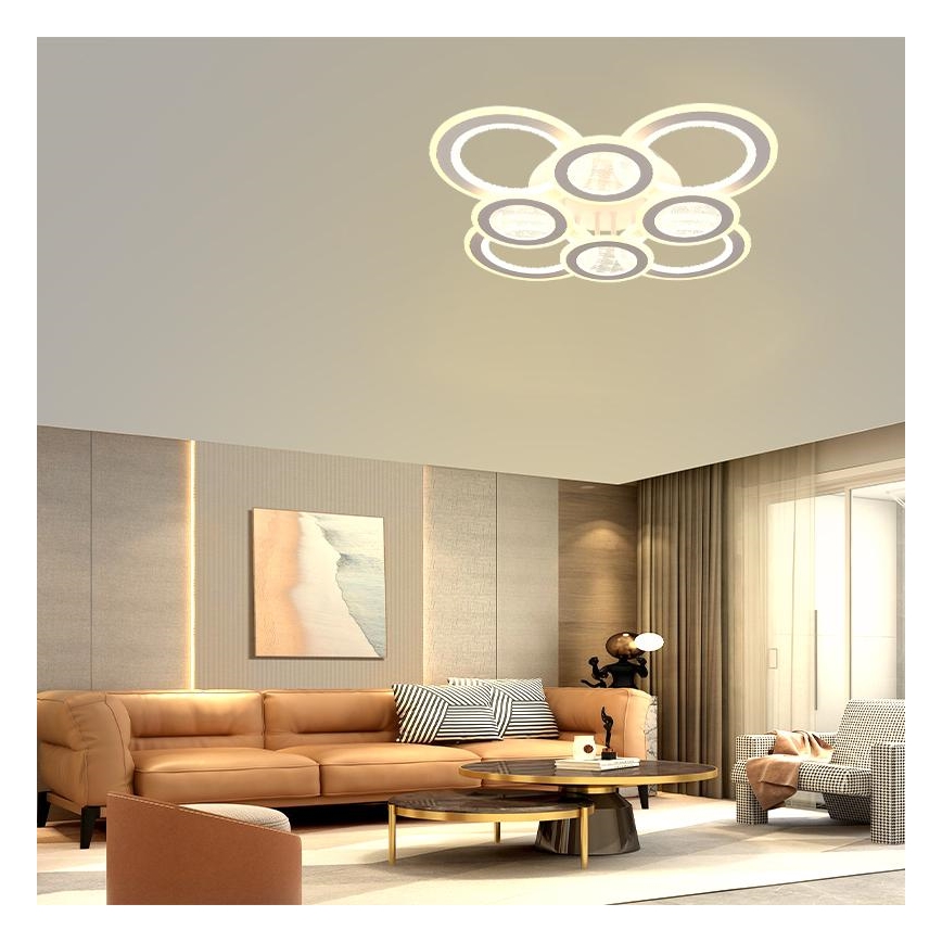 Dimbare LED bevestigde hanglamp LED/200W/230V 3000-6500K + afstandsbediening