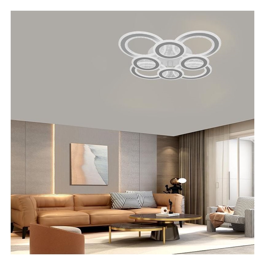 Dimbare LED bevestigde hanglamp LED/200W/230V 3000-6500K + afstandsbediening