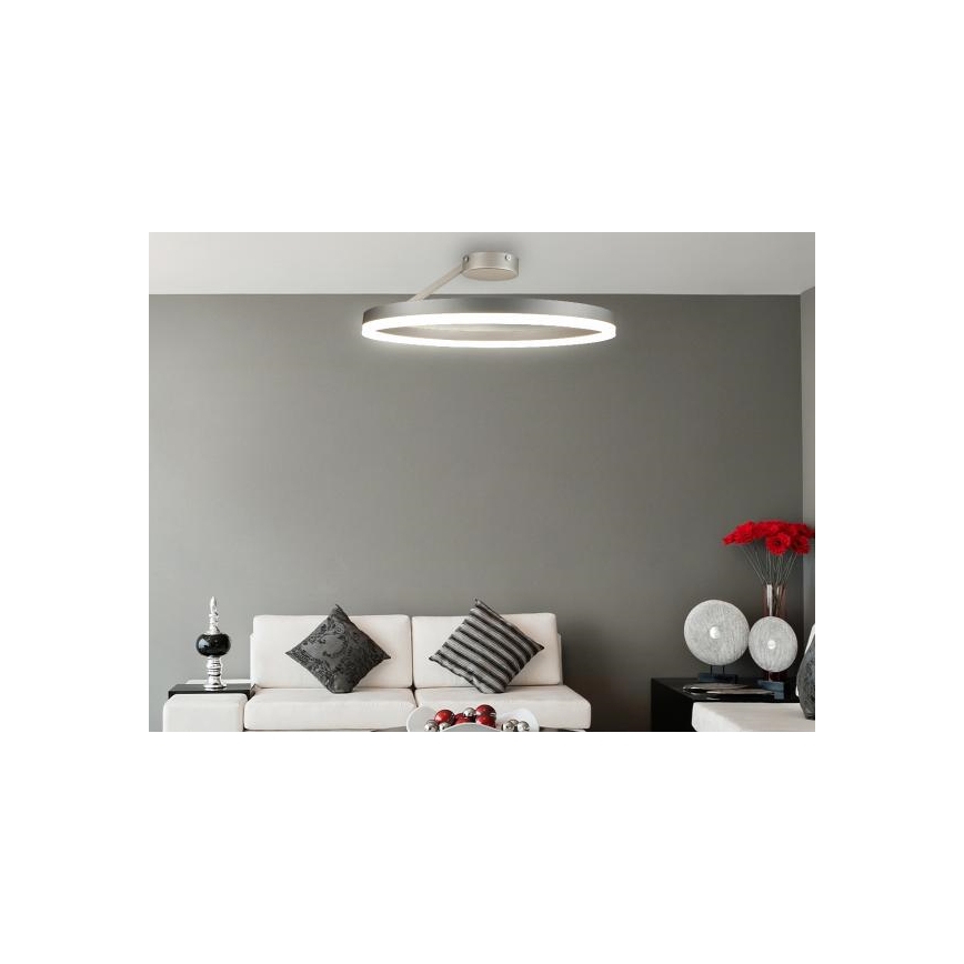Dimbare LED bevestigde hanglamp LED/40W/230V 3000-6500K mat chroom + afstandsbediening