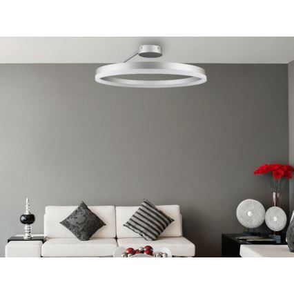 Dimbare LED bevestigde hanglamp LED/40W/230V 3000-6500K mat chroom + afstandsbediening