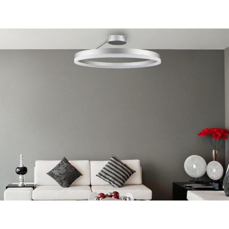 Dimbare LED bevestigde hanglamp LED/40W/230V 3000-6500K mat chroom + afstandsbediening