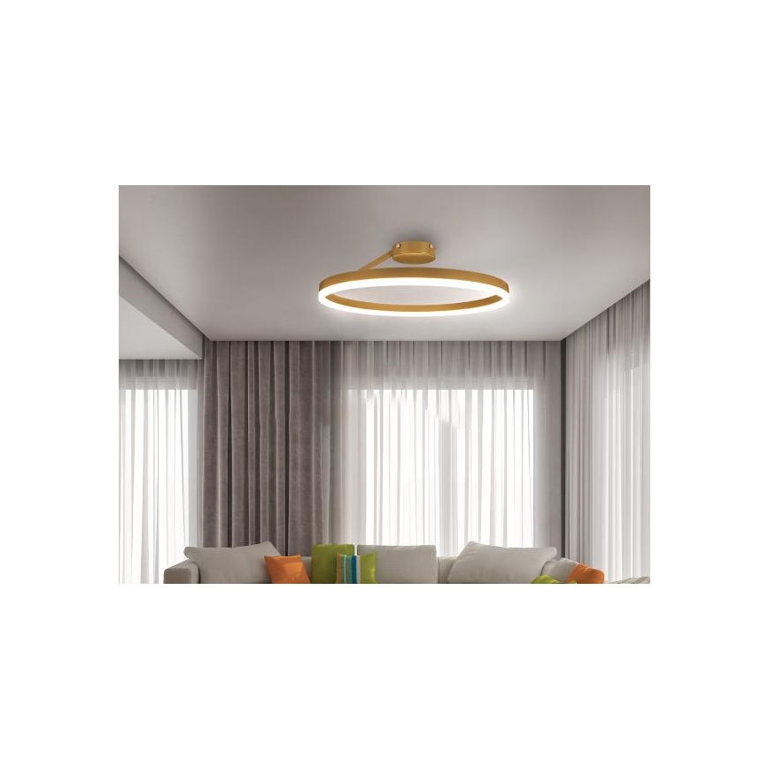 Dimbare LED bevestigde hanglamp LED/40W/230V 3000-6500K goud + afstandsbediening