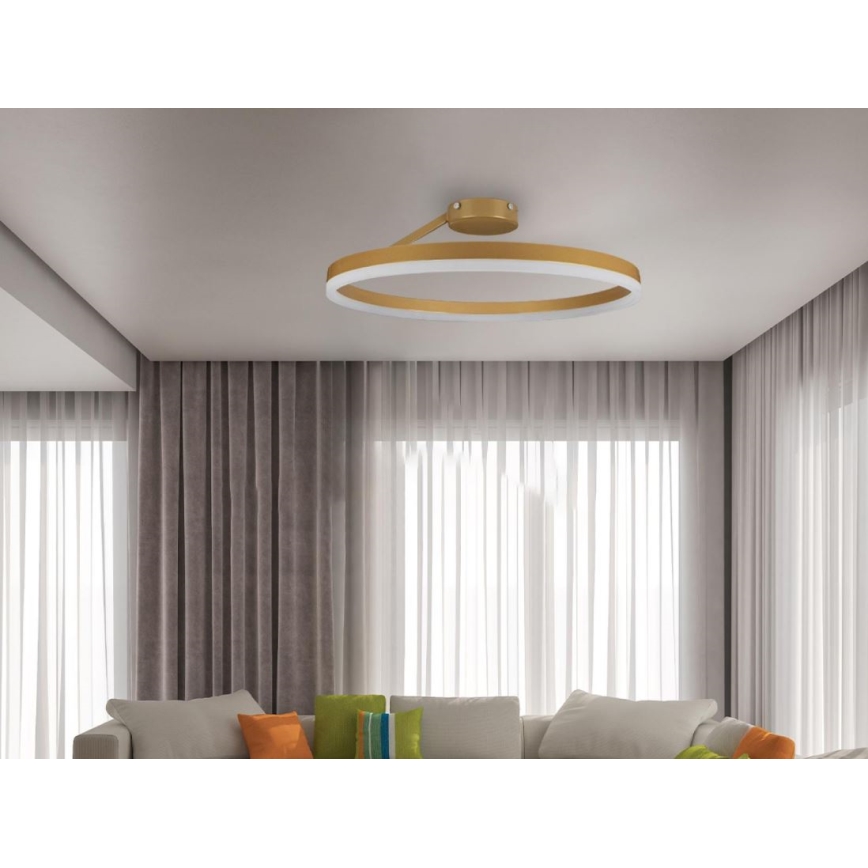 Dimbare LED bevestigde hanglamp LED/40W/230V 3000-6500K goud + afstandsbediening