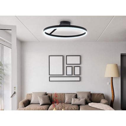Dimbare LED bevestigde hanglamp LED/40W/230V 3000-6500K zwart + afstandsbediening