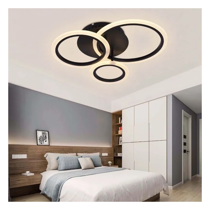 Dimbare LED bevestigde hanglamp LED/40W/230V 3000-6500K zwart + afstandsbediening