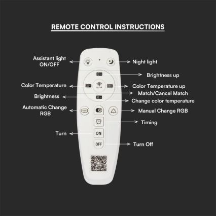 Dimbare LED bevestigde hanglamp LED/45W/230V 3000-6500K + afstandsbediening