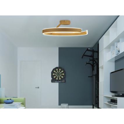 Dimbare LED bevestigde hanglamp LED/72W/230V 3000-6500K goud + afstandsbediening