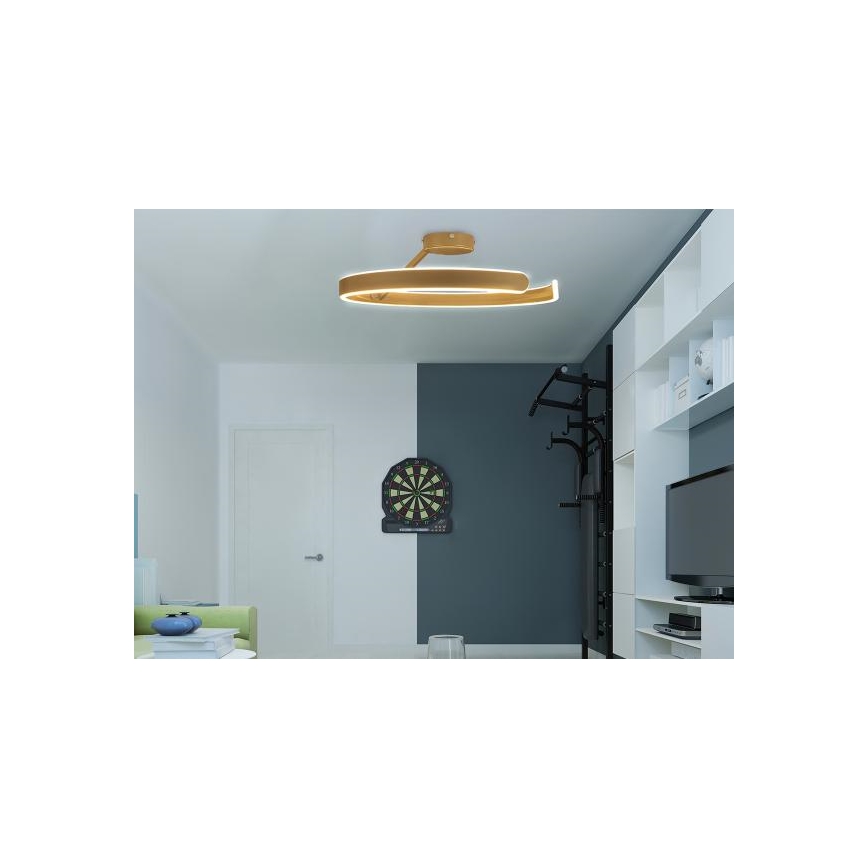 Dimbare LED bevestigde hanglamp LED/72W/230V 3000-6500K goud + afstandsbediening