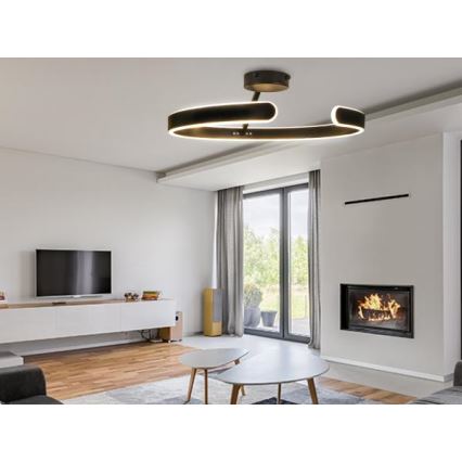Dimbare LED bevestigde hanglamp LED/72W/230V 3000-6500K zwart + afstandsbediening