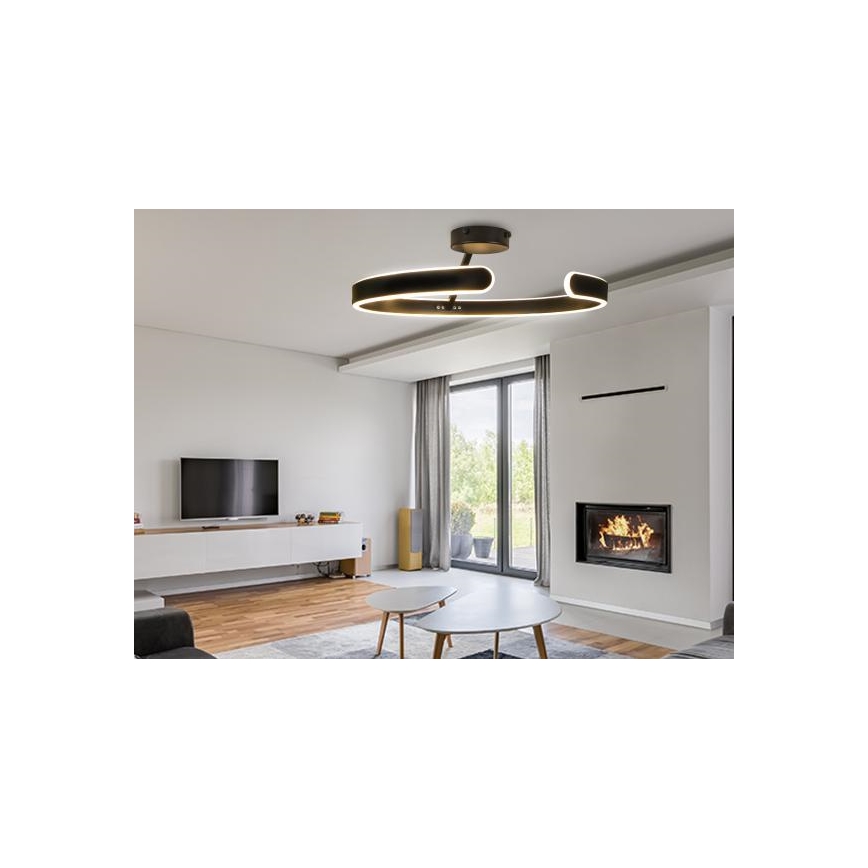Dimbare LED bevestigde hanglamp LED/72W/230V 3000-6500K zwart + afstandsbediening