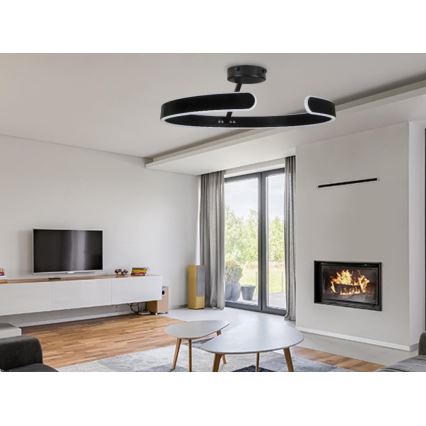Dimbare LED bevestigde hanglamp LED/72W/230V 3000-6500K zwart + afstandsbediening