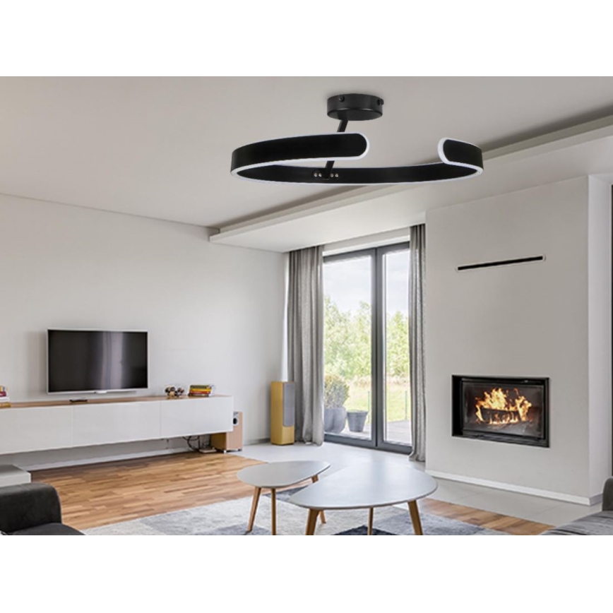 Dimbare LED bevestigde hanglamp LED/72W/230V 3000-6500K zwart + afstandsbediening