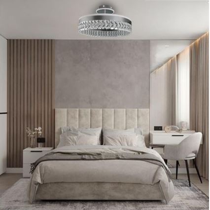 LED Dimbare kristallen hanglamp LED/75W/230V 3000-6500K mat chroom + afstandsbediening