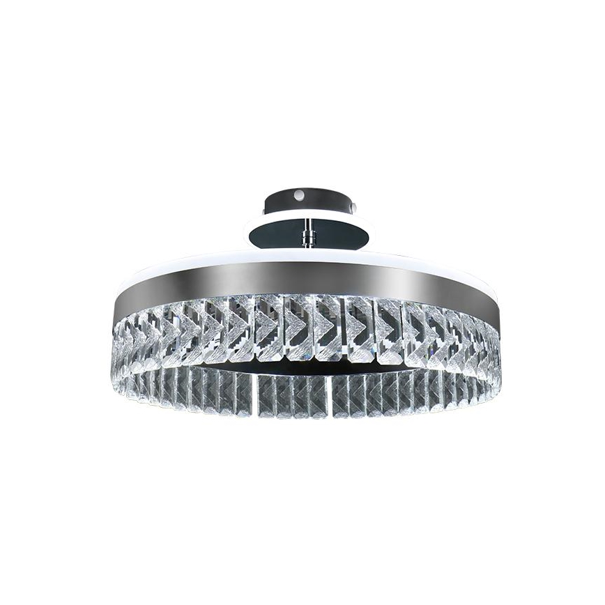 LED Dimbare kristallen hanglamp LED/75W/230V 3000-6500K mat chroom + afstandsbediening