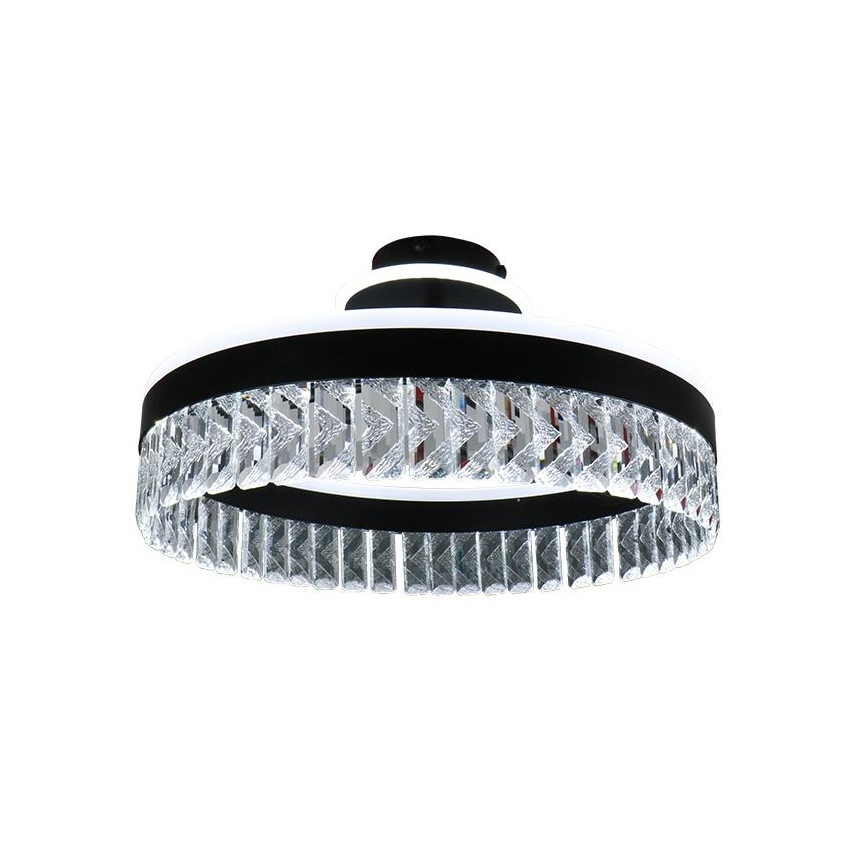 LED Dimbaar kristal Bevestide hanglamp LED/75W/230V 3000-6500K zwart + afstandsbediening