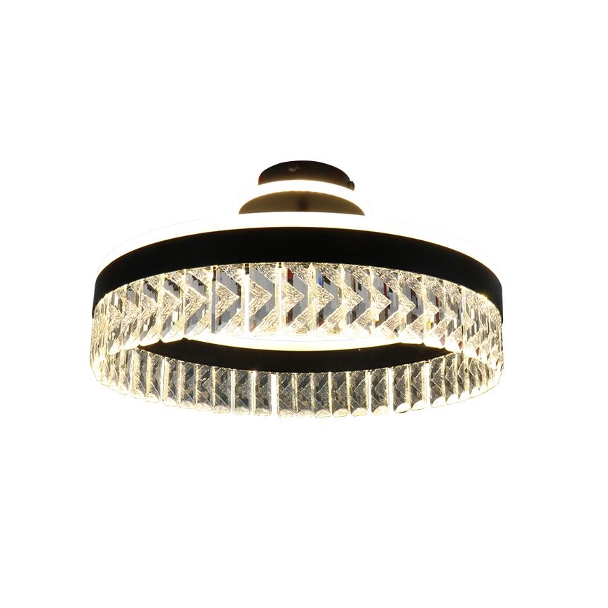 LED Dimbaar kristal Bevestide hanglamp LED/75W/230V 3000-6500K zwart + afstandsbediening
