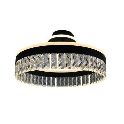 LED Dimbaar kristal Bevestide hanglamp LED/75W/230V 3000-6500K zwart + afstandsbediening