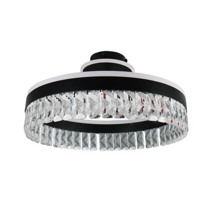 LED Dimbaar kristal Bevestide hanglamp LED/75W/230V 3000-6500K zwart + afstandsbediening