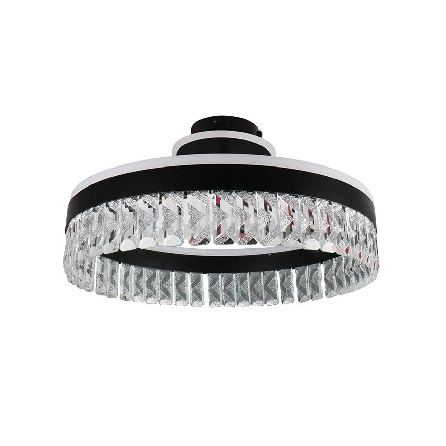LED Dimbaar kristal Bevestide hanglamp LED/75W/230V 3000-6500K zwart + afstandsbediening