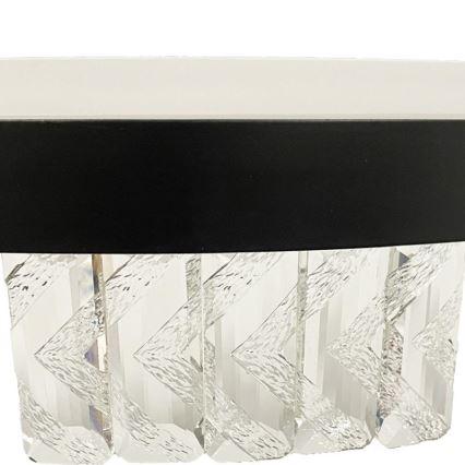 LED Dimbaar kristal Bevestide hanglamp LED/75W/230V 3000-6500K zwart + afstandsbediening