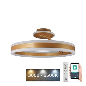 Dimbare LED bevestigde hanglamp LED/86W/230V 3000-6500K goud + afstandsbediening