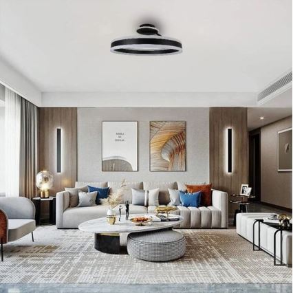 Dimbare LED bevestigde hanglamp LED/86W/230V 3000-6500K zwart + afstandsbediening