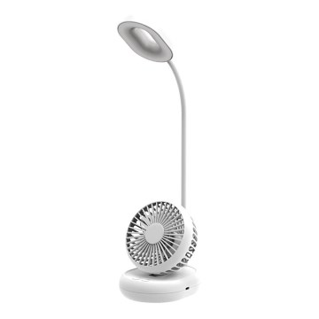 Dimbare LED-bureaulamp met ventilator LED/2W/5V 6000-8000K 2000 mAh