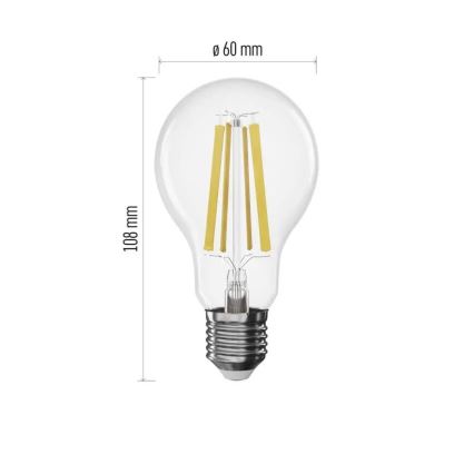 Dimbare LED-filamentlamp A60 E27/11W/230V 4000K