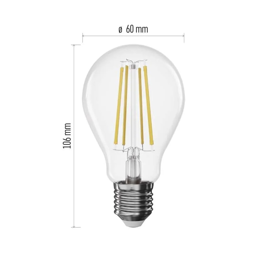 Dimbare LED-filamentlamp A60 E27/7,5W/230V 2700K