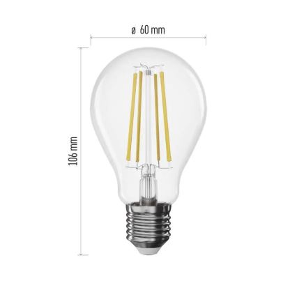 Dimbare LED-filamentlamp A60 E27/7,5W/230V 4000K
