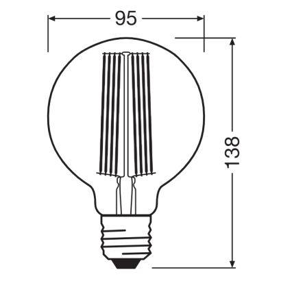 Dimbare LED-gloeilamp VINTAGE FILAMENT E27/11W/230V 1800K - Osram