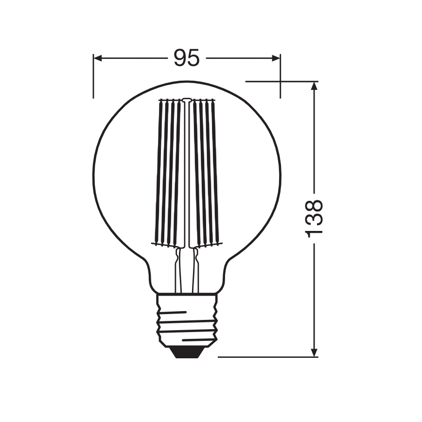 Dimbare LED-gloeilamp VINTAGE FILAMENT E27/11W/230V 1800K - Osram
