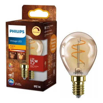 Dimbare LED-gloeilamp VINTAGE Philips P45 E14/2,7W/230V 1800K