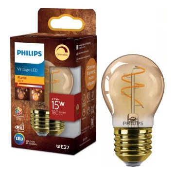 Dimbare LED-gloeilamp VINTAGE Philips P45 E27/2,7W/230V 1800K