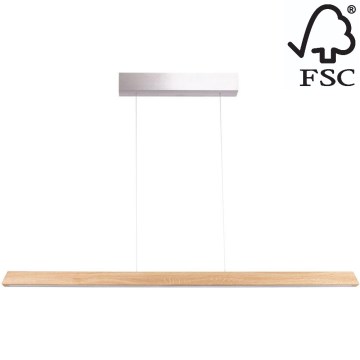 Dimbare LED hanglamp aan een koord DEROTT 3xLED/14W/230V eiken – FSC gecertificeerd