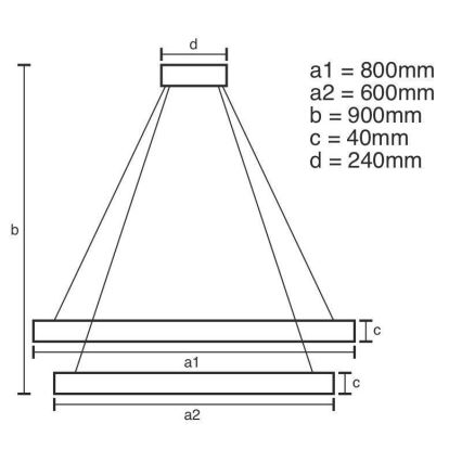 Dimbare LED hanglamp aan een koord LED/100W/230V 3000-6500K + afstandsbediening