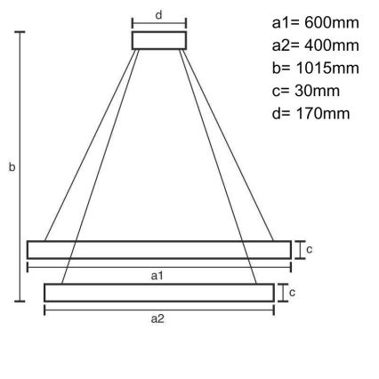Dimbare LED hanglamp aan een koord LED/100W/230V 3000-6500K + afstandsbediening
