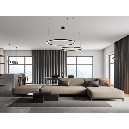 Dimbare LED hanglamp aan een koord LED/100W/230V 3000-6500K diameter 80 cm + afstandsbediening