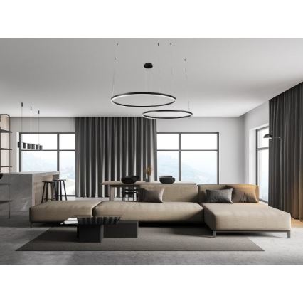 Dimbare LED hanglamp aan een koord LED/100W/230V 3000-6500K diameter 80 cm + afstandsbediening