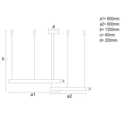 Dimbare LED hanglamp aan een koord LED/100W/230V 3000-6500K diameter 80 cm + afstandsbediening