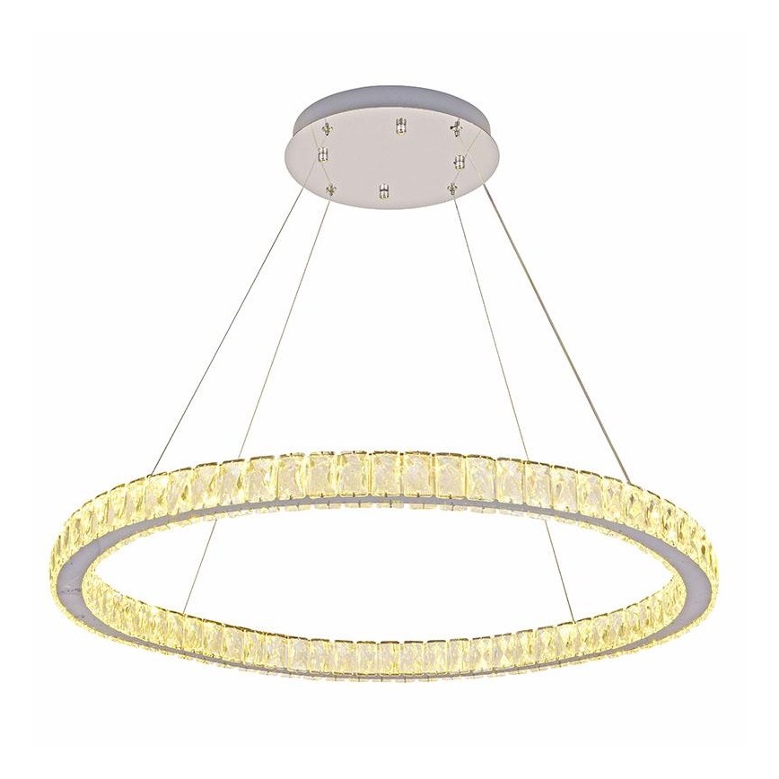 LED Dimbaar kristal Hanglamp aan een touw LED/100W/230V 3000-6500K zilver + afstandsbediening