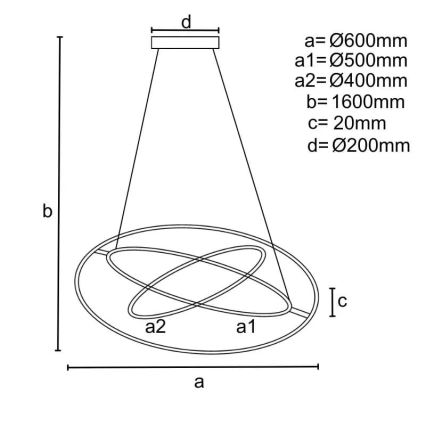 Dimbare LED hanglamp aan een koord LED/105W/230V 3000-6500K + afstandsbediening