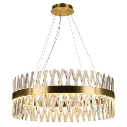 LED Dimbaar kristal Hanglamp aan een touw LED/110W/230V 3000-6500K goud + afstandsbediening
